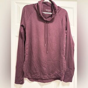 Athleta Uptempo Maroon Cowl Neck Hoodie